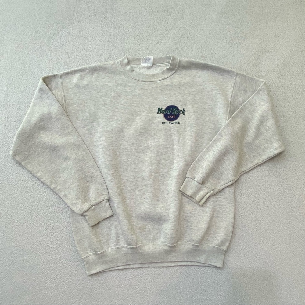 Hard Rock Cafe Hollywood Crew Neck Large Gray Sweatshirt